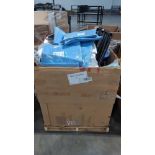 bhd. sheet wrapper, Honeywell slim design heater, plastic bin, three compartment hinge container, sq