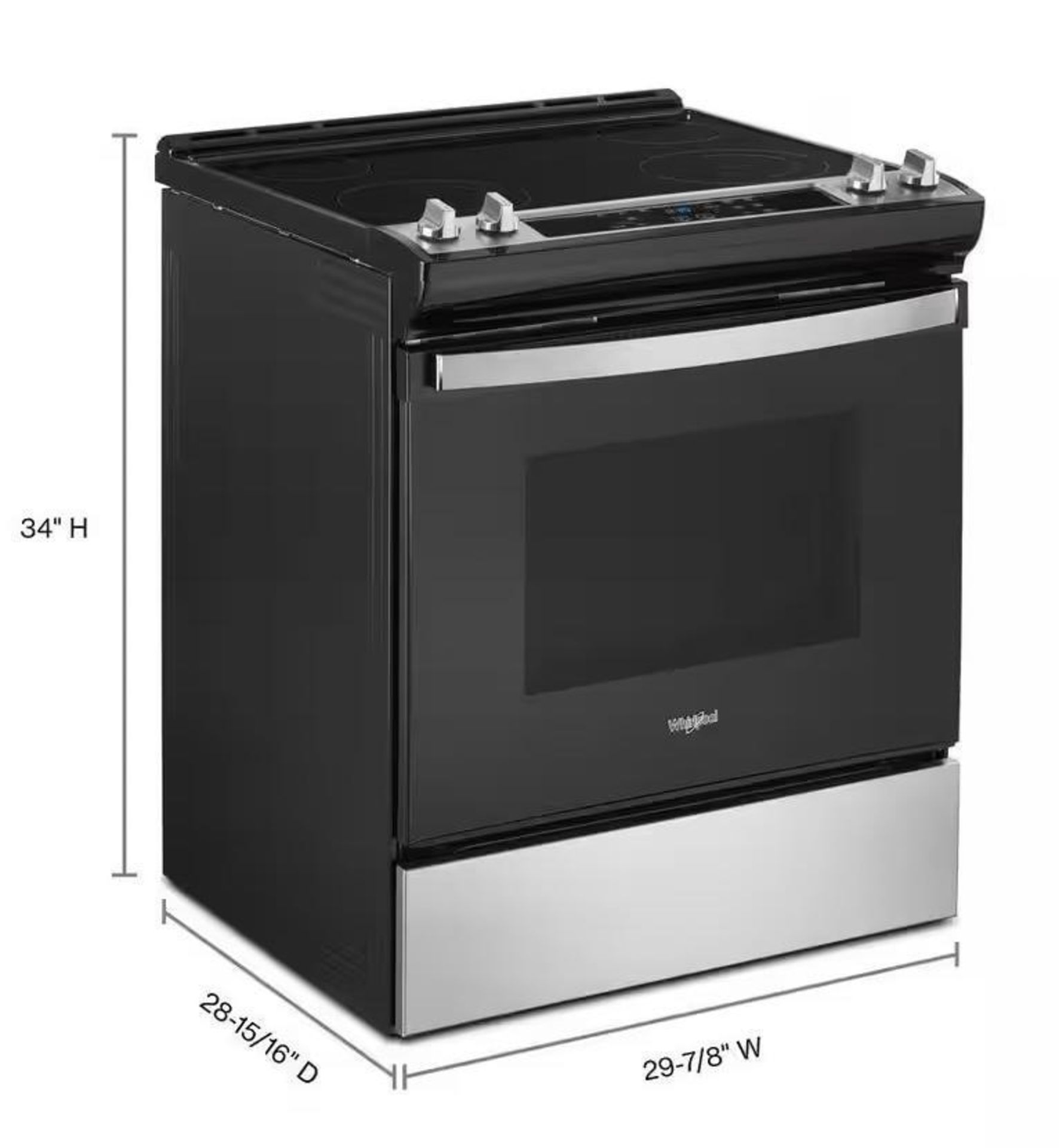 Whirlpool Model: wee515sols2  30" 4.8 Cu. ft Electric Range in Stainless Steel.  (Oven is new has ne - Image 2 of 9