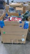 pallet of privacy fence screen Santa costumes Christmas gift boxes lighting and much more