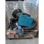 Used Makita hammer, tires, Duraflame, Motor, wire, radiator, motor pieces and more
