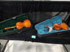 2 Violins 4/4 size with upgraded ftting and cases