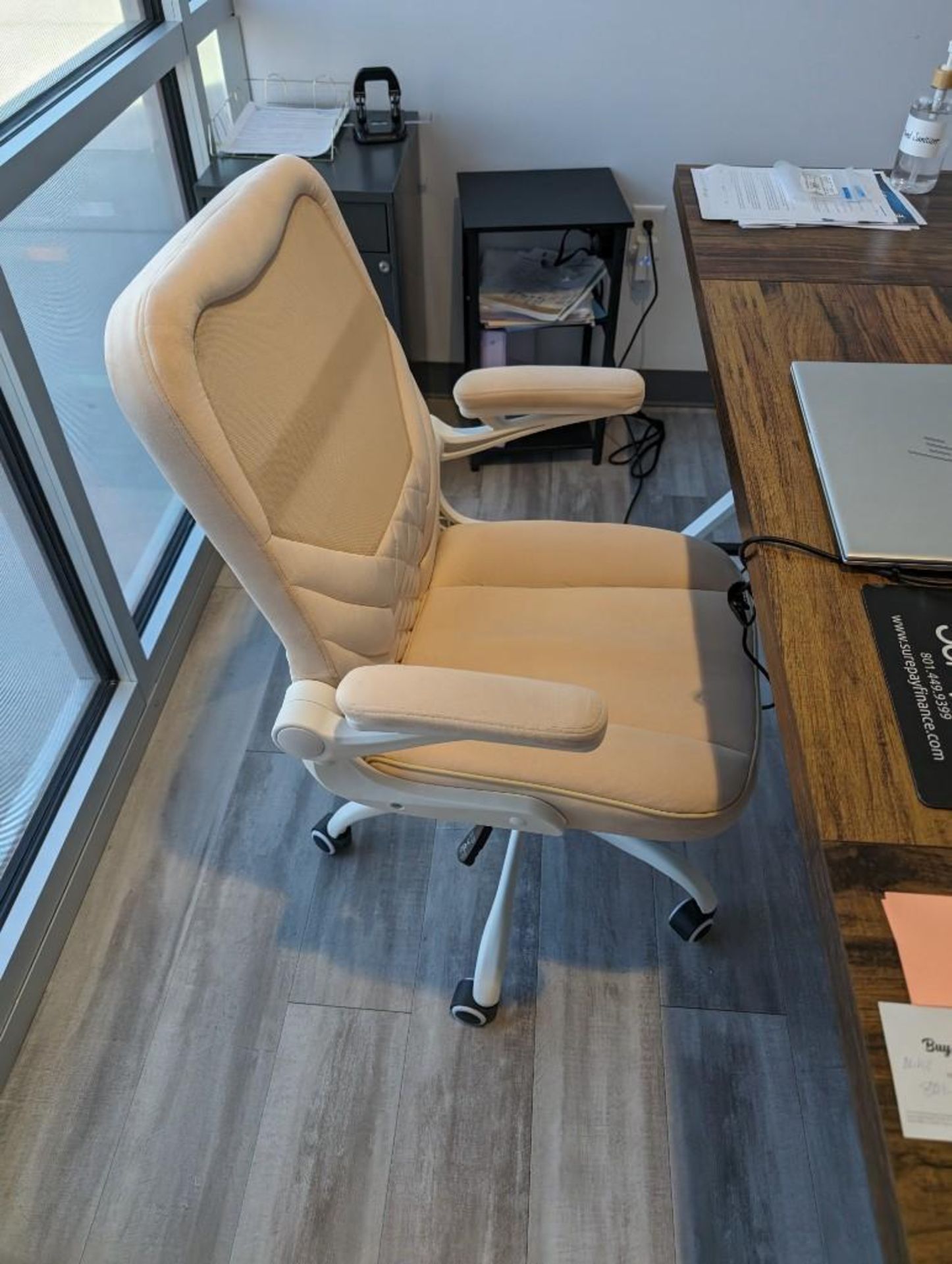 office Chair & Wood top desk - Image 2 of 2