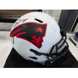 Patriots signed helmet signed by Christian Gonzalez