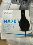 seven HA701 over-ear headsets w/ mic (2) boxes worth