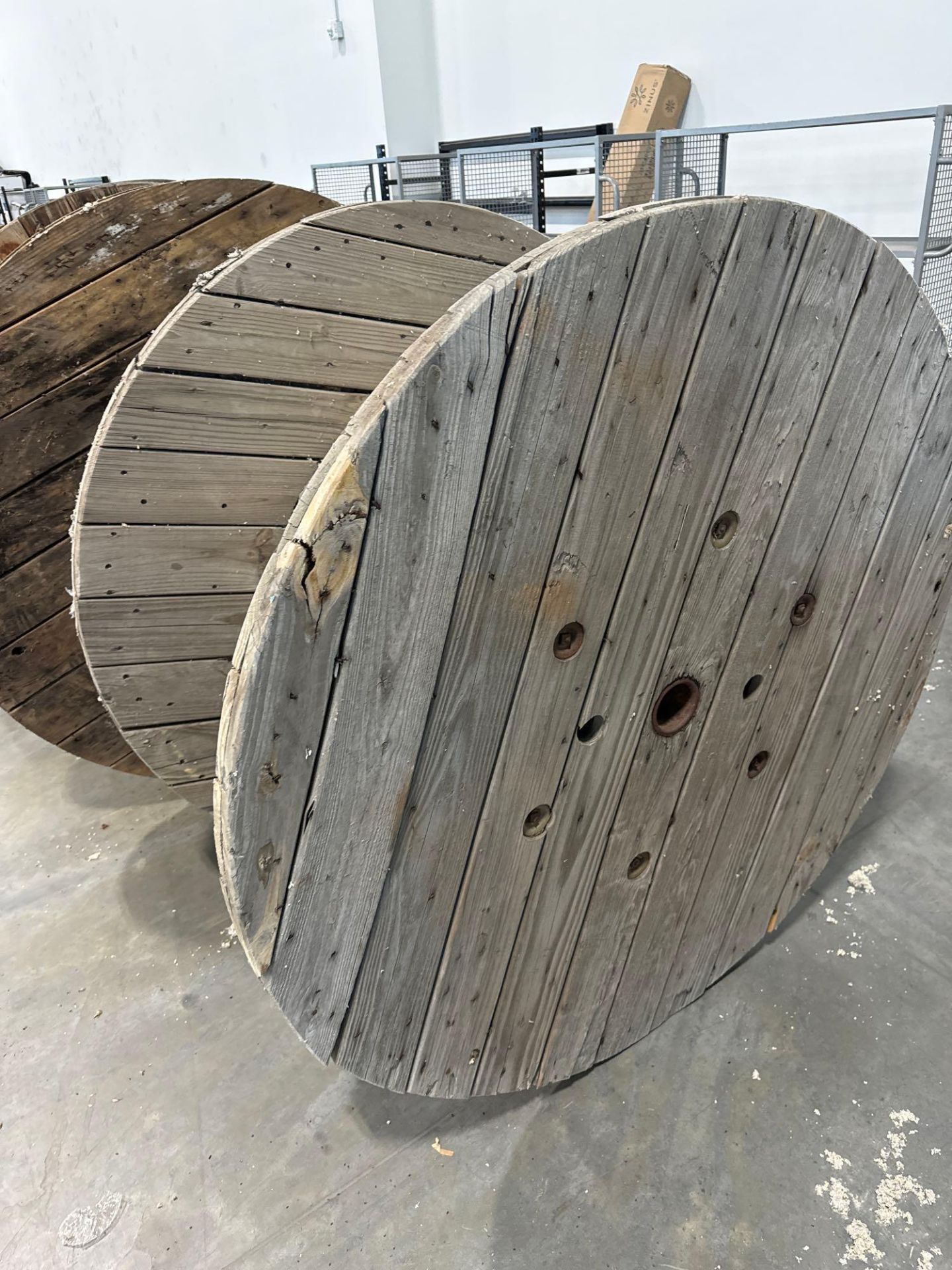 Two Large wooden cable reels - Image 3 of 5
