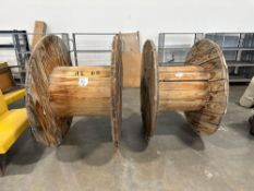 Two Large wooden cable reels