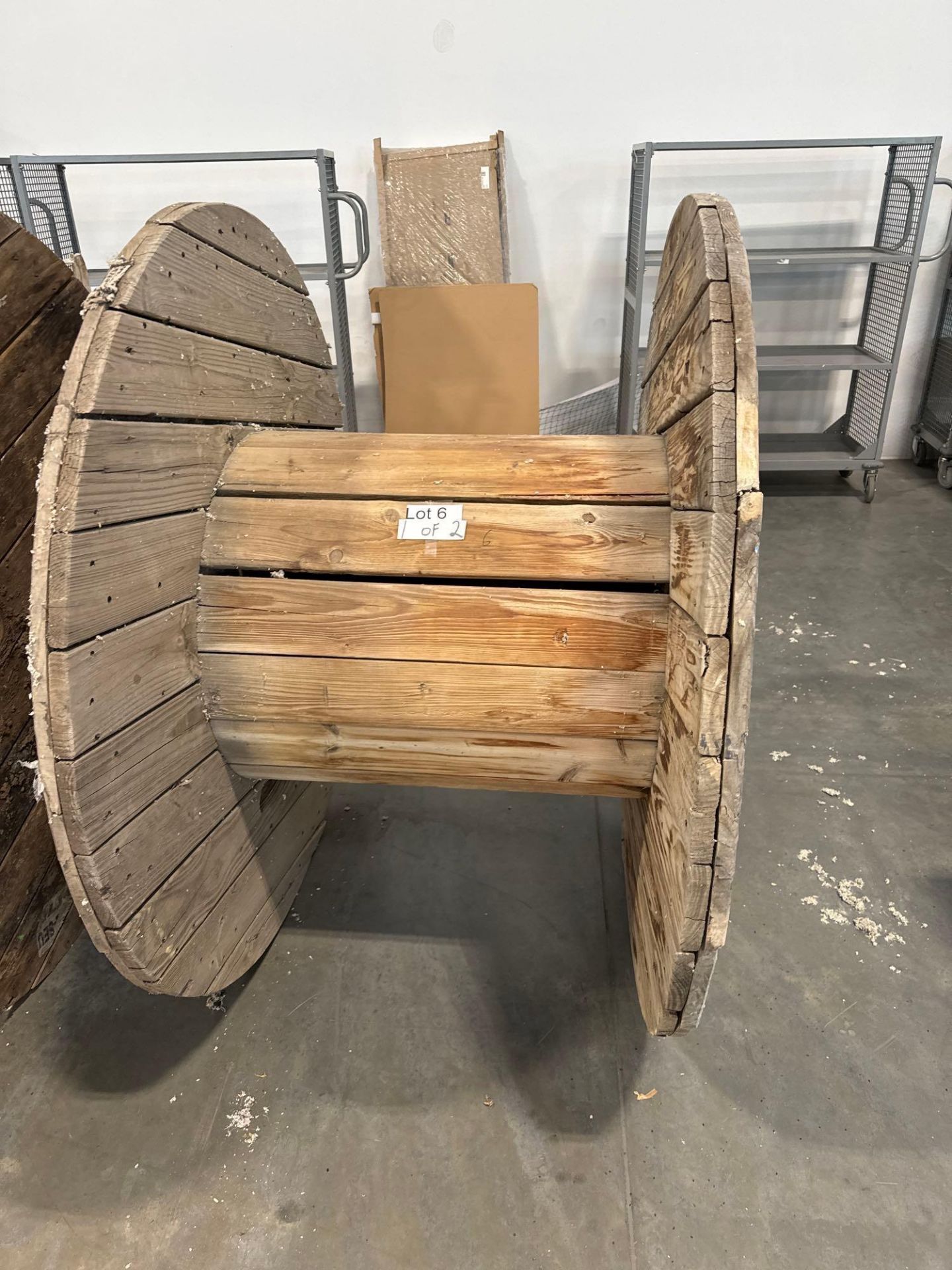 Two Large wooden cable reels - Image 2 of 5