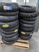 pallet of Dunlop elite in Michelin motorcycle tires