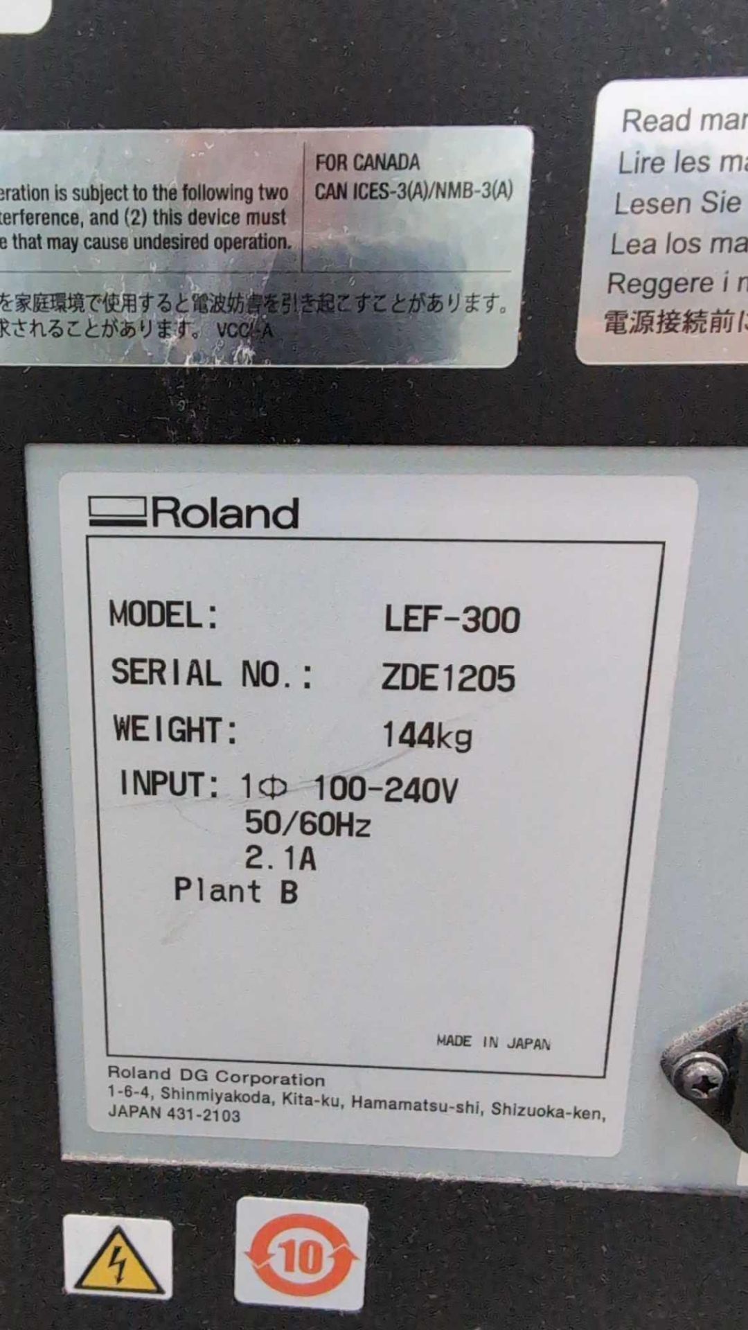 Roland LEF-300 Flatbed printer, used - Image 2 of 7
