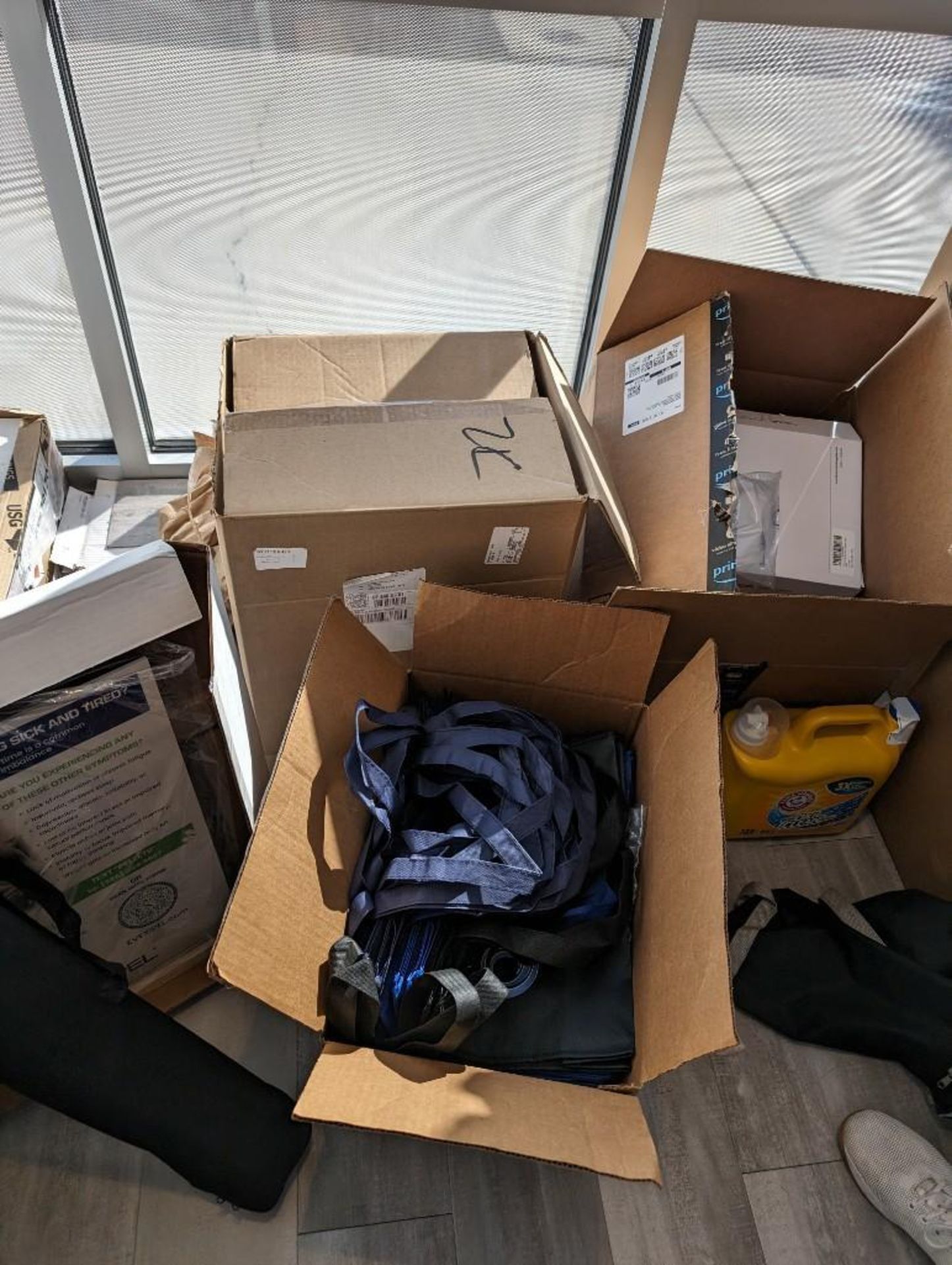 Tradeshow display set up in black bag, company logo bags, cups, etc. - Image 3 of 3