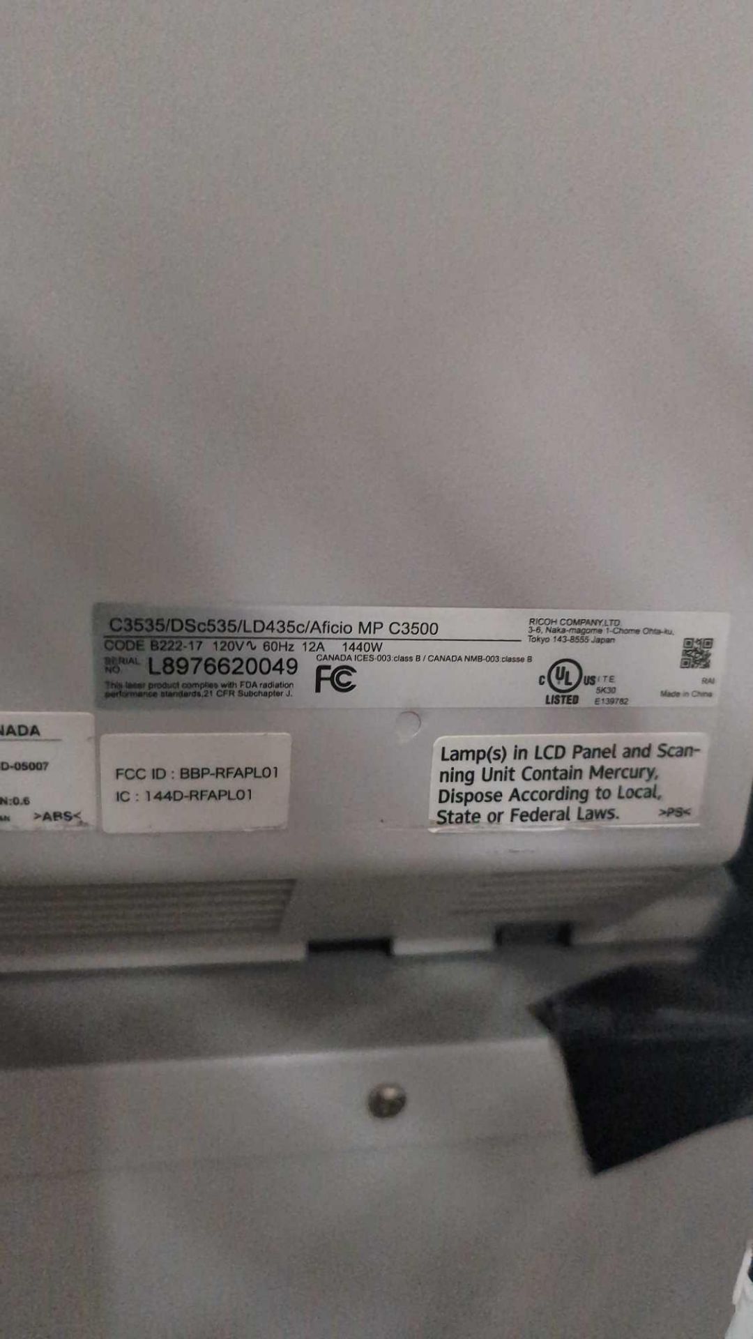 Lanier LD435c used printer - Image 4 of 6