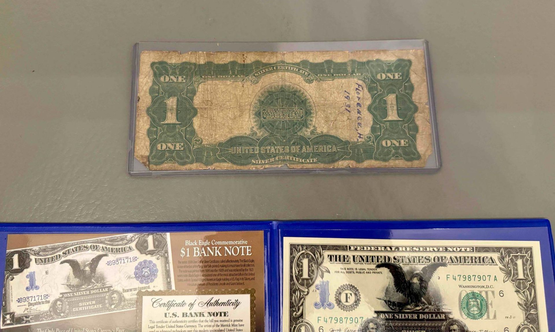 1899 Black Eagle Silver Certificate & $1 Black Eagle Bank Note - Image 3 of 4