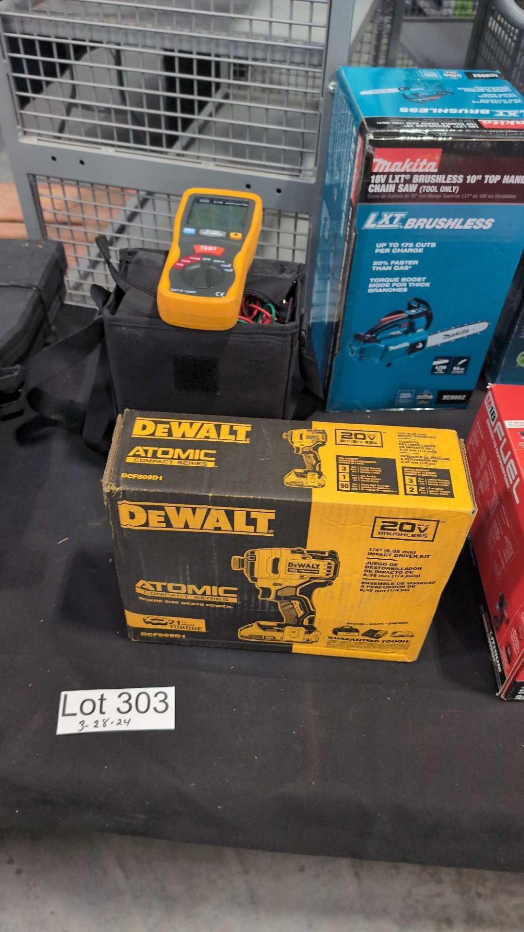 Tools: Milwaukee, Dewalt, Makita, Cable Snips, Gerber, DT5300 tester, saw horses - Image 7 of 12