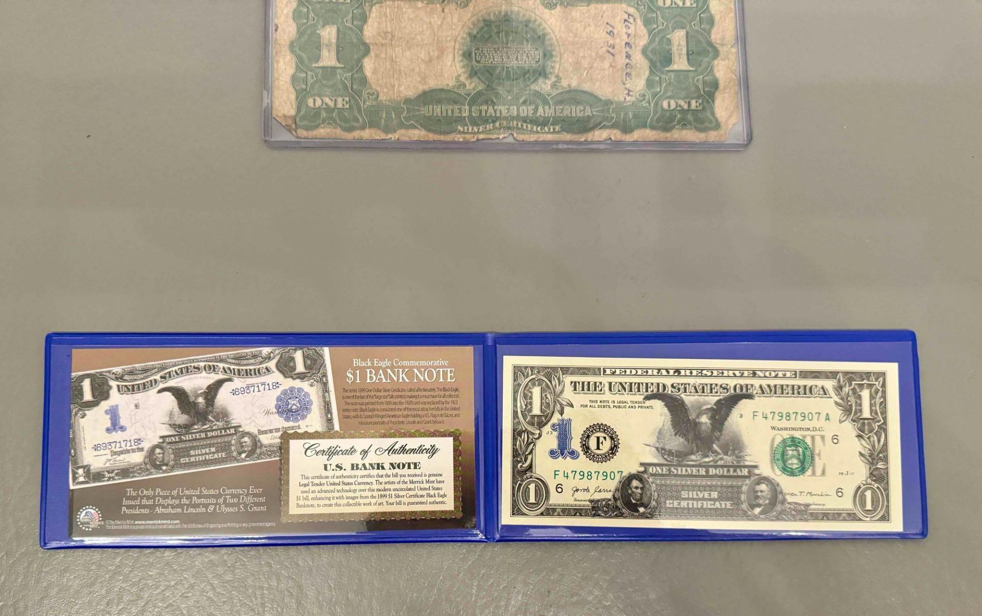 1899 Black Eagle Silver Certificate & $1 Black Eagle Bank Note - Image 4 of 4