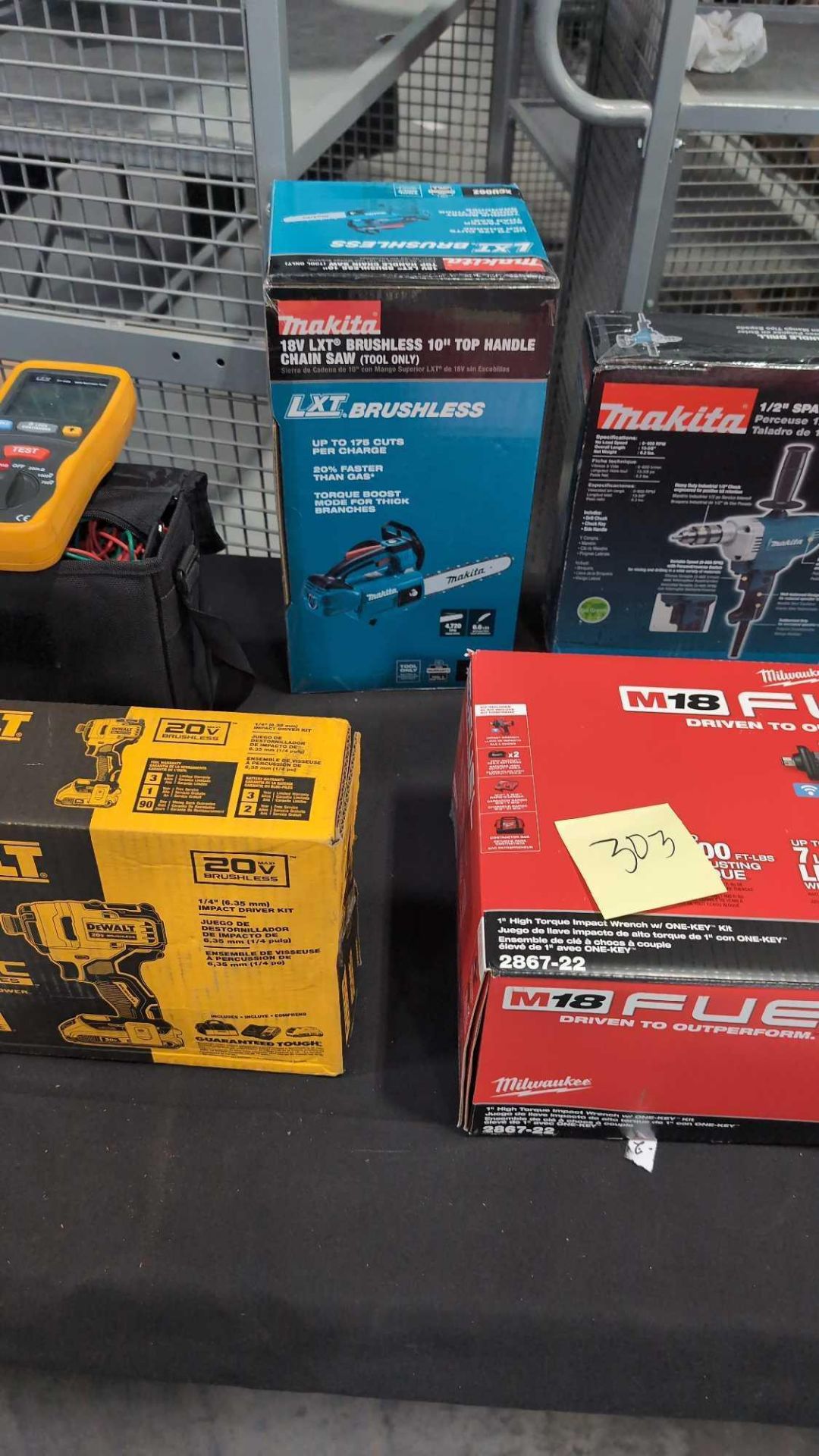 Tools: Milwaukee, Dewalt, Makita, Cable Snips, Gerber, DT5300 tester, saw horses - Image 6 of 12