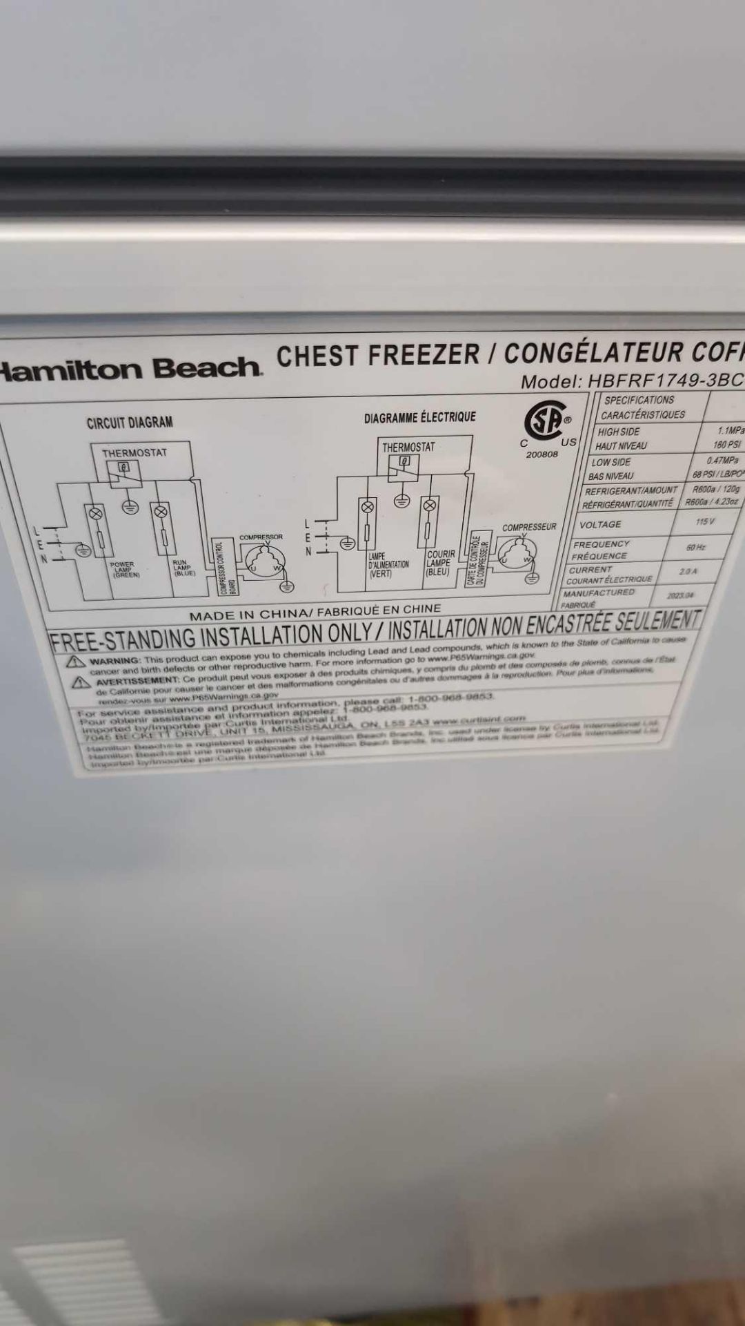 Large Chest Freezer - Image 4 of 4