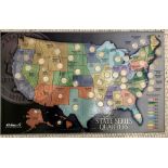 Quarters & more: State Serie Quarters 99-08 Collector's Map ( missing 5 states) Gold gilded, Coloriz
