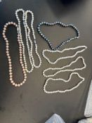 7 Pearl Necklaces, several are 14K clasp