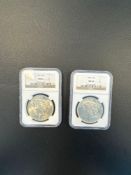 2 1923 Peace Dollars MS65 NGC Certified