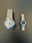 Mens Movado and Ladies Diamond Movada watches, both work