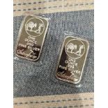 2 silver town silver bars