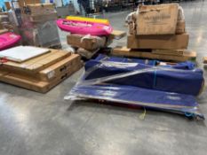 two pallets miscellaneous furniture headboard and other items