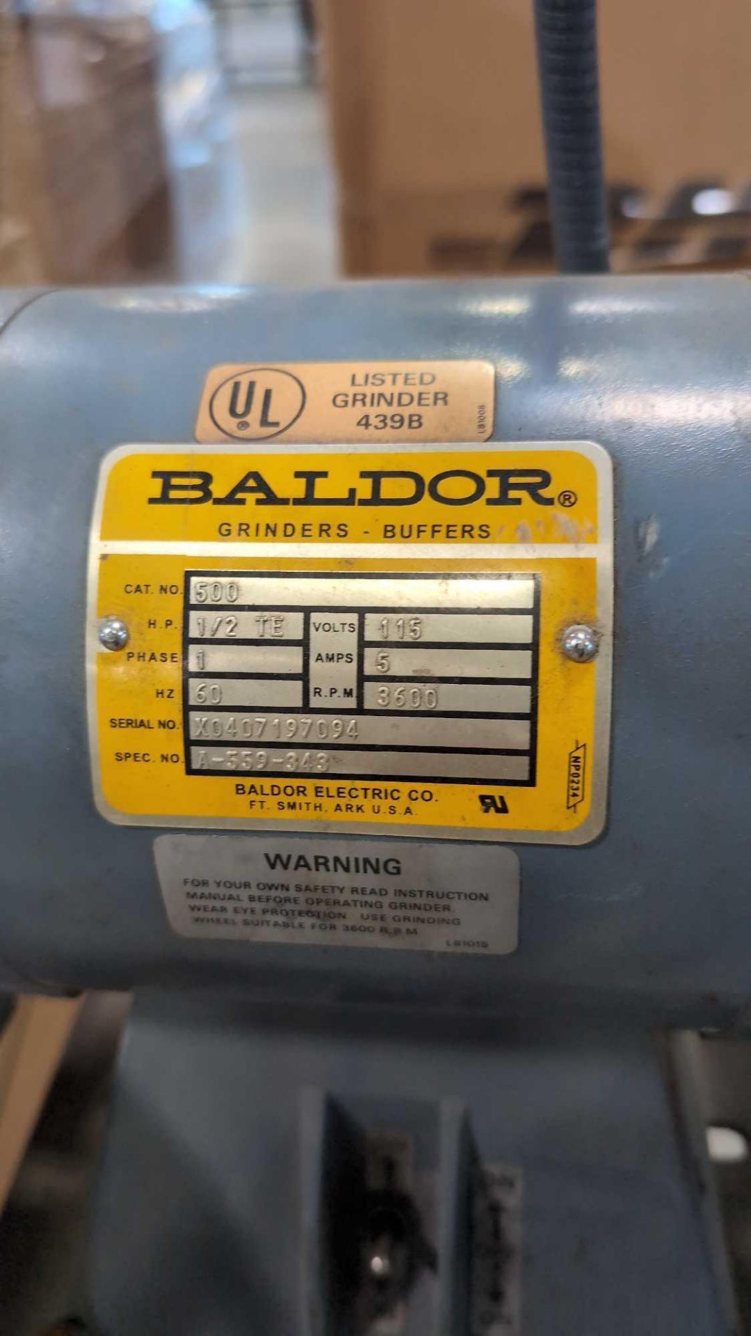 baldor grinder and buffer - Image 2 of 4