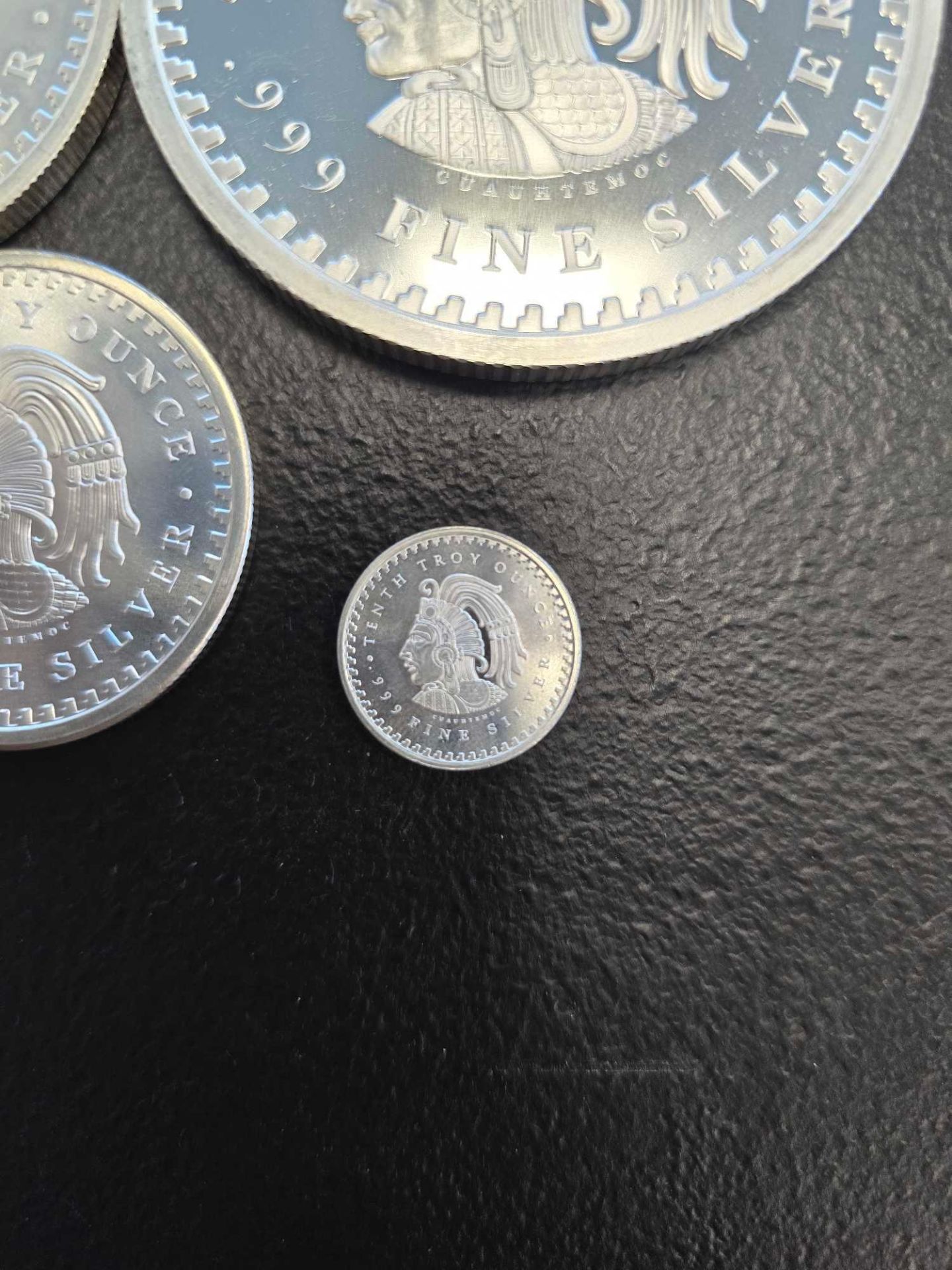 5 oz, 2 oz, 1 oz and .10 oz Aztec Celendar Coin Set - Image 5 of 10