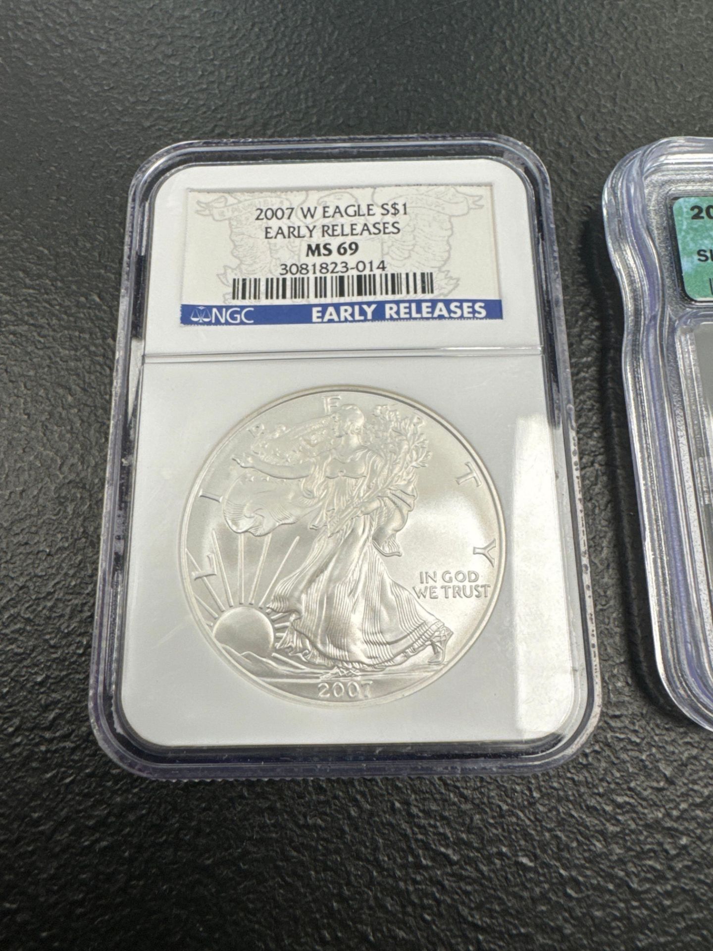 2-2007 Silver Eagles, certified MS69 and MS70 - Image 2 of 5