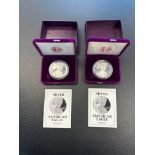 2- 1992 Proof Silver Eagles