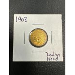1908 $2.50 Gold Indian Head Quarter Eagle
