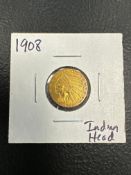 1908 $2.50 Gold Indian Head Quarter Eagle