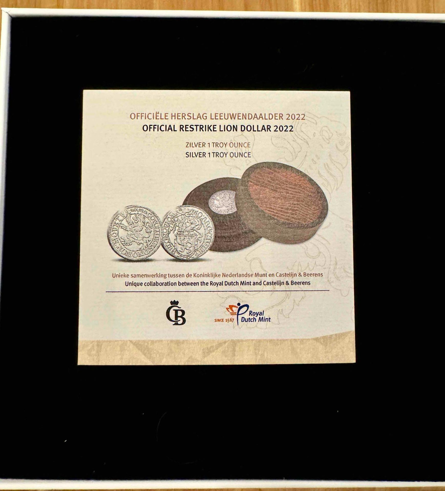Official Restrike: Lion Dollar 2022 Silver 1 oz, COA, case - Image 4 of 6