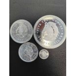 5 oz, 2 oz, 1 oz and .10 oz Aztec Celendar Coin Set