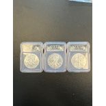 3- 2021 Silver Eagles First Day of Issue Ms70