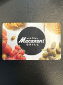 15 $25 Gift Cards to Macaroni Grill $375.00 Value