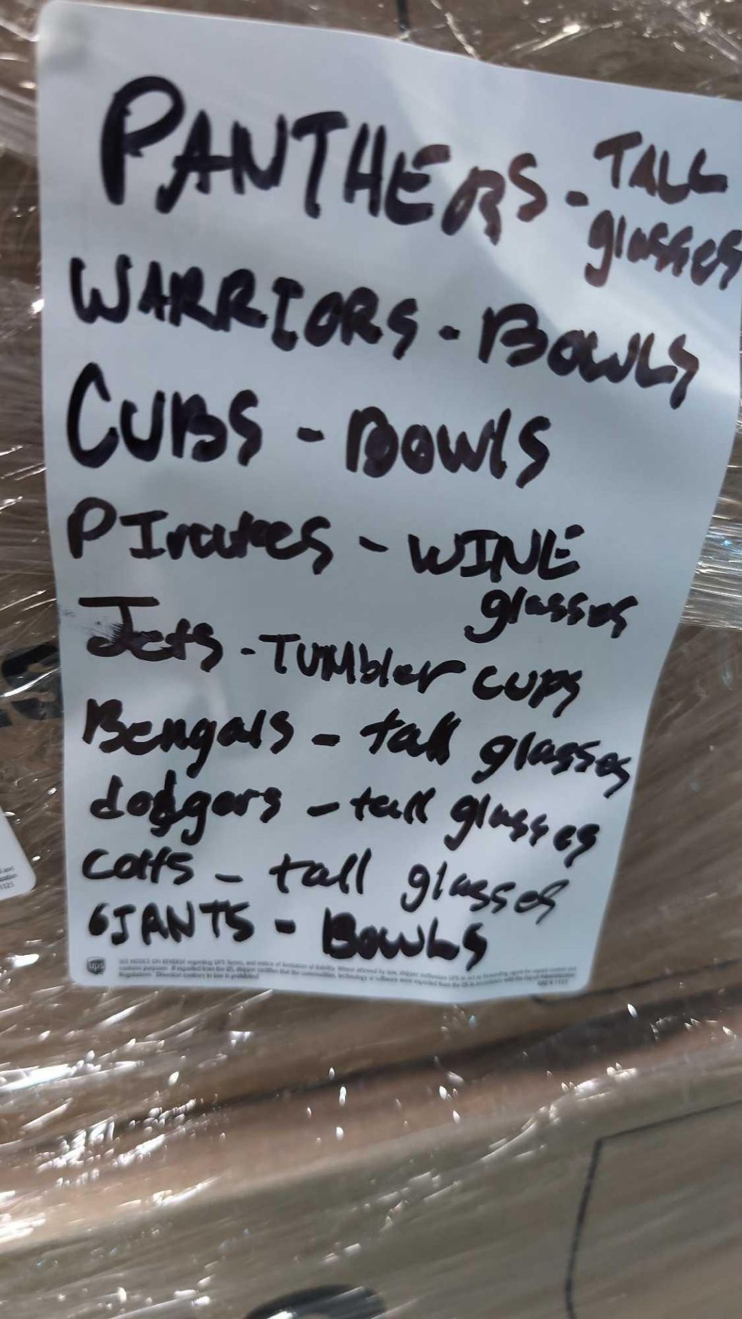 Indians- Coasters, Panthers Tall Glasses, Warriors-Bowls, Cubs- Bowls, Pirate wine glass, Tumbler Cu - Image 2 of 9