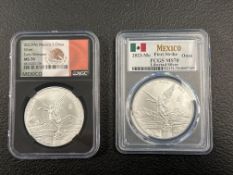 2- 2023 Silver Libertads Mexico MS 70 certified