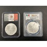 2- 2023 Silver Libertads Mexico MS 70 certified