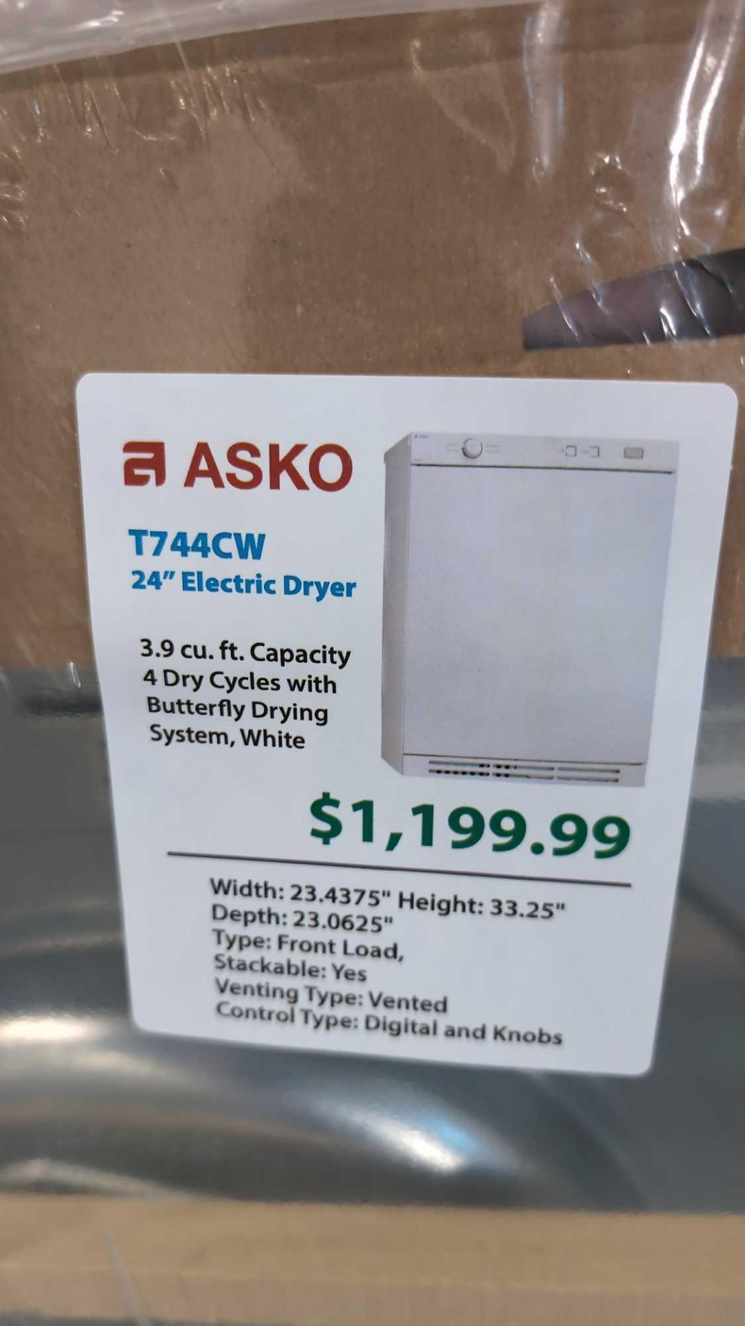 Asko T744CW electric dryer - Image 2 of 3