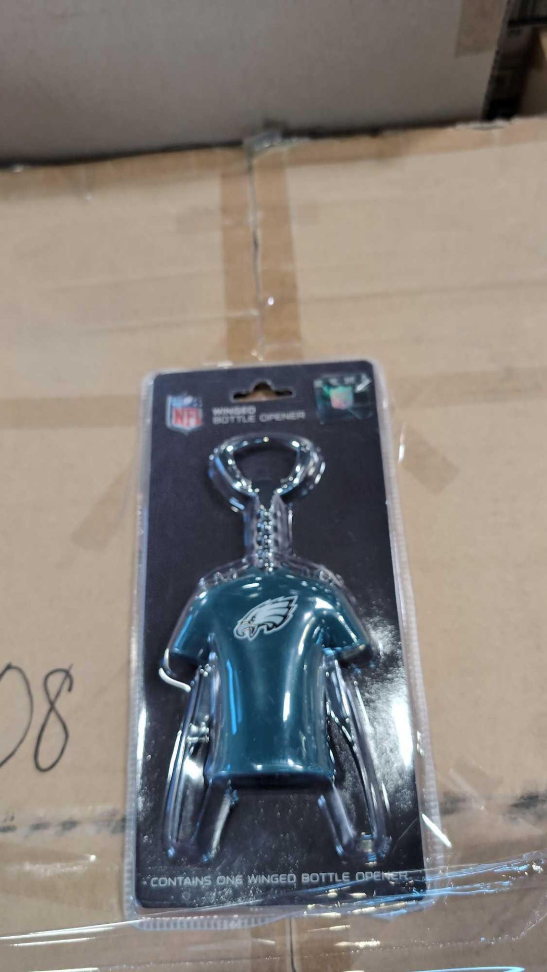 Eagles, wine, bottle opener, Houston rocket tumblers, Orioles, cups, Cardinals, cups, Eagles, cups, - Image 2 of 7