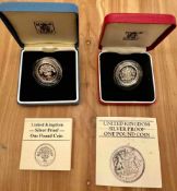 Silver Coins: 1987 U.K. Silver Proof Piedfort One Pound Coin w/ Box & COA & 1983 United Kingdom .925