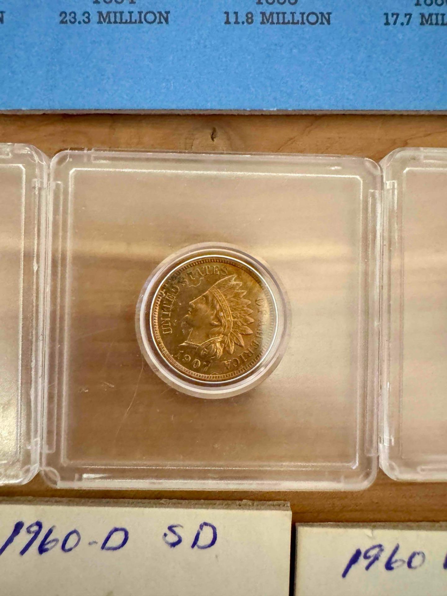 Indian Head pennies, pennies, graded, small date, steel - Bild 6 aus 17