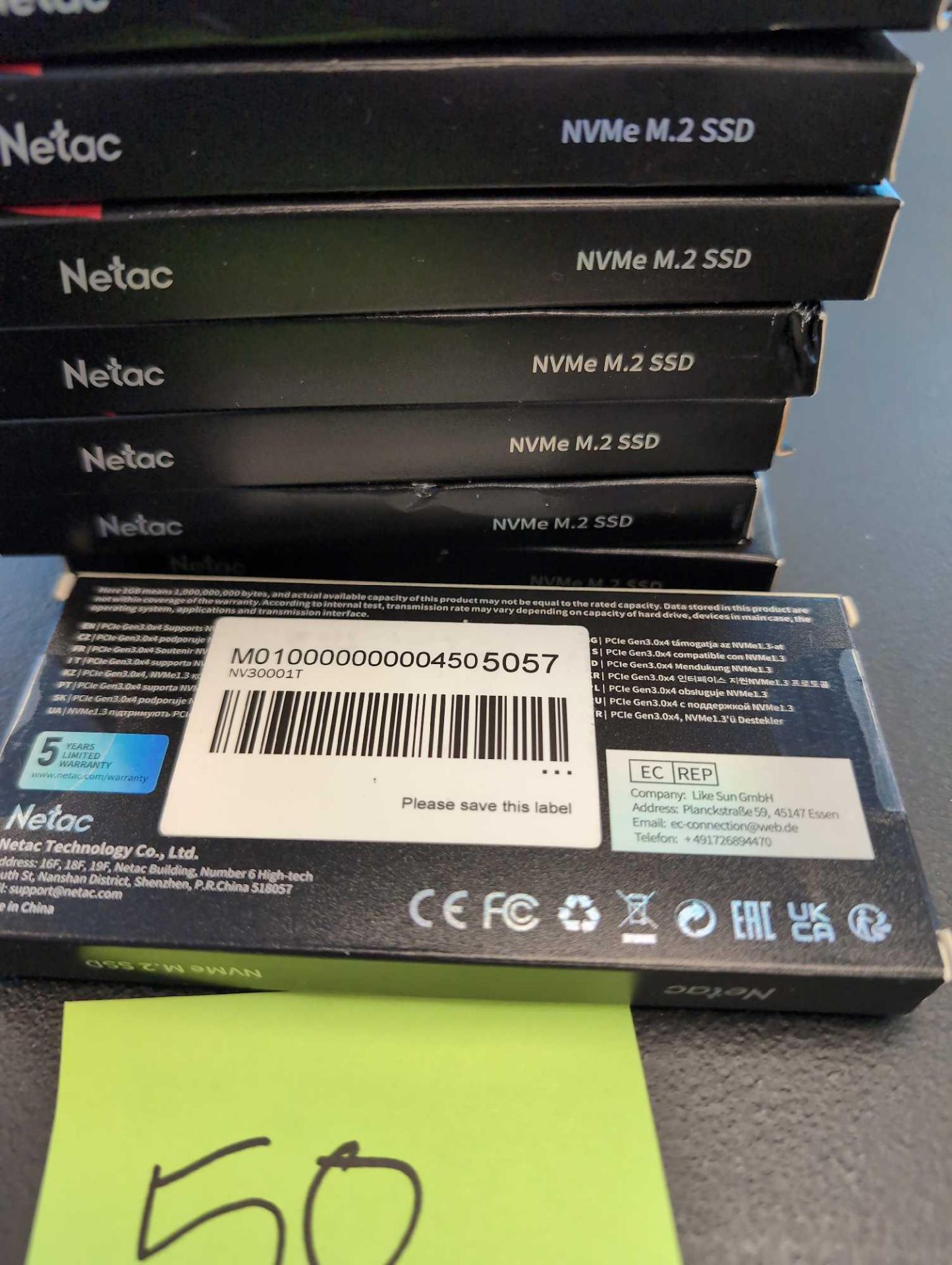 9- Netac 1 TB NVME M.2 SSD Gen 3x4 2280 - Image 2 of 3