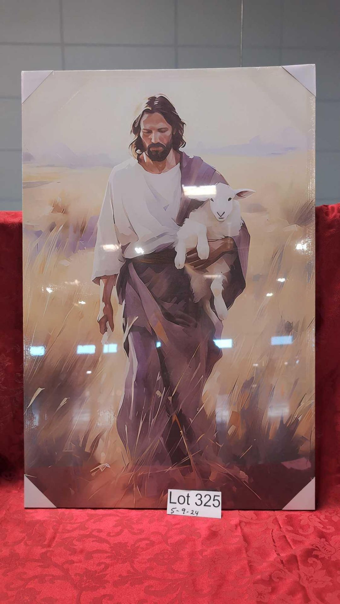 Framed Canvas 24" x 36" Christ w/lamb