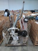 Dolly, muffler item power flite floor cleaner, and other metal