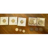 Coins: 1852 & 1853 Large one cent coins, 1864, 2-1865 Two Cent Coins, 1865 3 Cent Nickel, 1890,1892