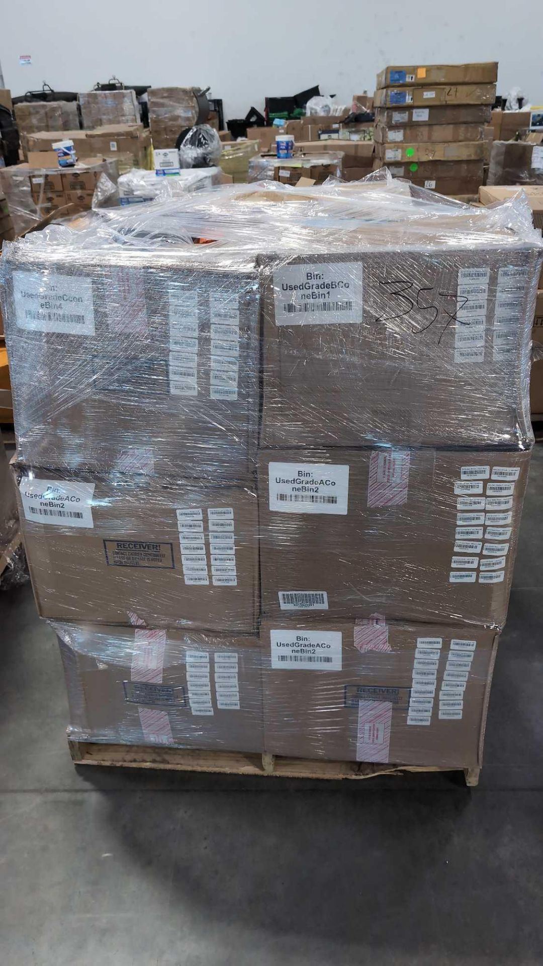 pallet of A, B and c grade shoes including Brooks, Asics GoLily, vionic, fit flop