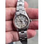 Rolex Ladies Stainless Steel Datejust, Blue Mother of Pearl Diamond Face, Oyster Band Model 6916, ru