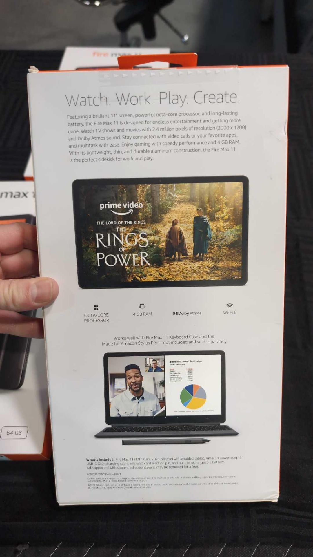 Three Amazon fire Max. 11 tablets 64 GB
